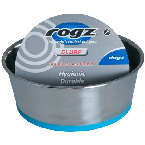 Rogz slurp metalna posuda za pse - plava Slike