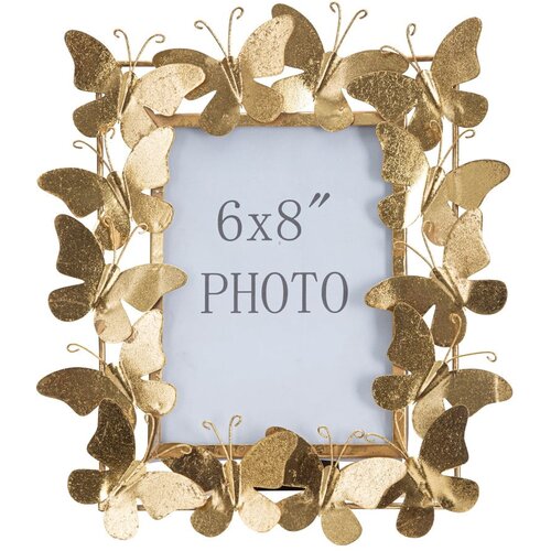 Mauro Ferretti Metalni stojeći okvir u zlatnoj boji 28x30,5 cm Butterfly – Cijene