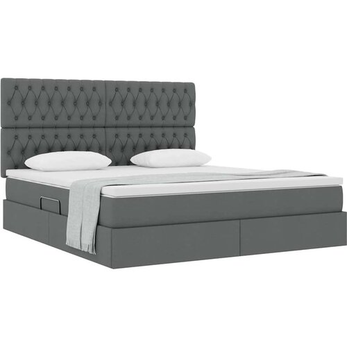  Krevet s od storage Tamno siva 160 x 200 cm Lažna koža Slike