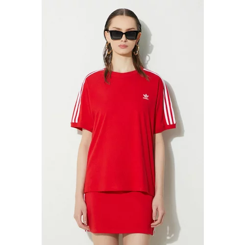 Adidas Majica kratkih rukava 3-Stripes Tee za žene, boja: crvena, IR8050