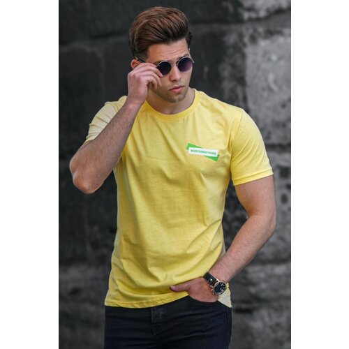 Madmext Men's Yellow T-Shirt with a Print 5270 Slike