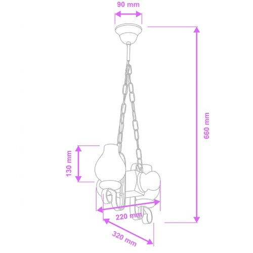  Brilagi - Luster na lancu RUSTIC 2xE14/40W/230V bukva Slike
