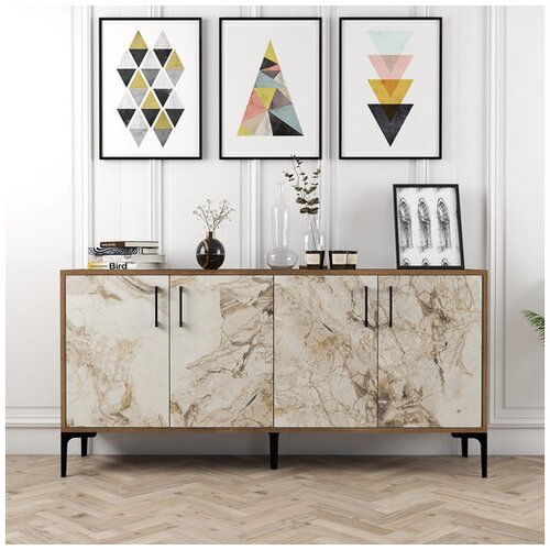 Hanah home Kiev 160 Komoda, Braon-bijela Cene