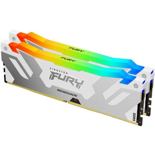 Kingston dimm DDR5 64GB (2x32GB kit) 6400MT/s KF564C32RWAK2-64 fury renegade rgb white Cene