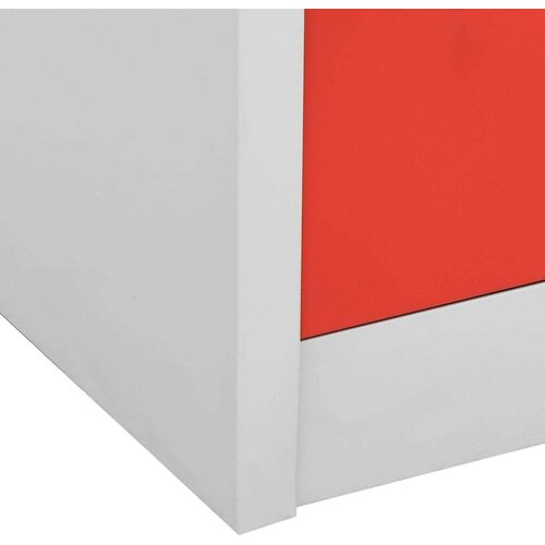 VidaXL ormarići s ključem 2 kom svjetlosivi/crveni 90x45x92,5 cm čelik Slike