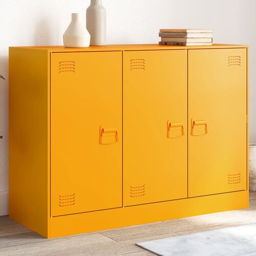 VidaXL Komoda gorčično rumena 99x39x73 cm jeklo Slike