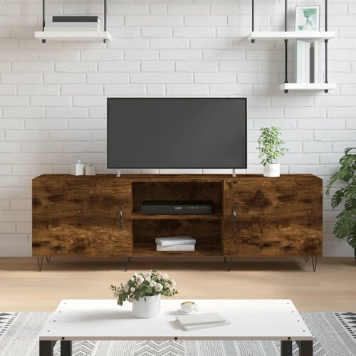 VidaXL TV omarica dimljeni hrast 150x30x50 cm inženirski les Slike