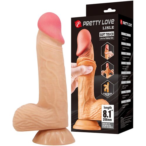  Dildo Lisle Sliding Skin, 21.8cm, Boja kože Slike