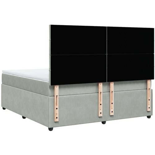 VidaXL Krevet s oprugama i madracem svjetlosivi 180x200 cm bar&amp;scaron;unasti Slike