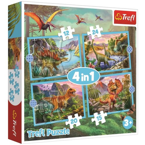 Trefl 4v1-12, 15, 20, 24 delna sestavljanka dinozavri Cene