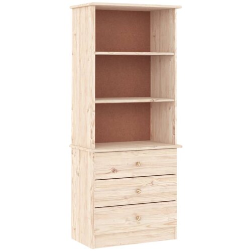 Maison Chic Knjižna omara - Knjižna polica - Knjižni regal s predali ALTA 60x35x142 cm trdna borovina, (21723138) Slike