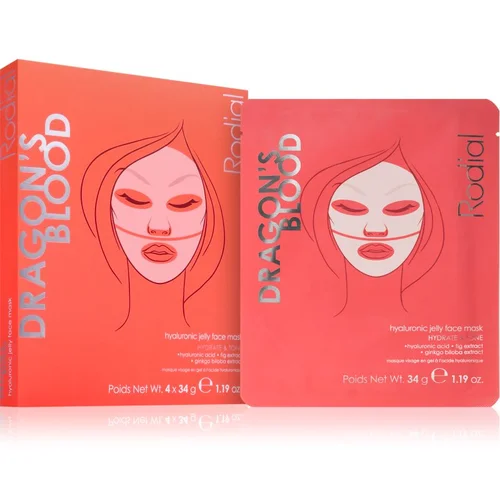 Rodial Dragon's Blood Hydrogel Jelly Face Mask intenzivna hidrogel maska 4x34 g