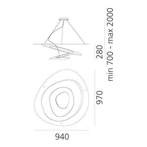 ARTEMIDE 1254110A - pirce led prigu&amp;scaron;iva luster na sajli LED/44W/230V 3000K bela Slike