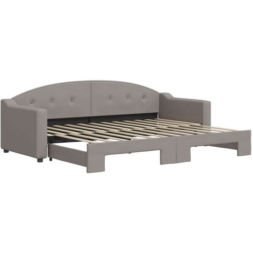  Dnevni krevet na razvlačenje smeđesivi 80 x 200 cm od tkanine Slike