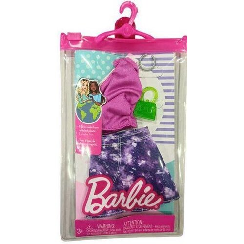 Barbie Mattel - Roza majica s škotskim krilom v vijolični barvi (HJT19), (21382149) Cene