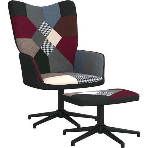  Stolica za opuštanje s osloncem za noge patchwork od tkanine Cene