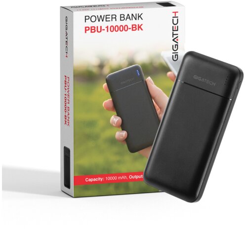 Power bank Gigatech 10000 mAh, USB izlazi, crni PBU-10000-BK Cijene