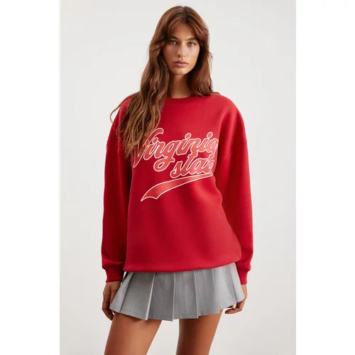 GRIMELANGE EDITH Oversize Red Single Sweatshirt