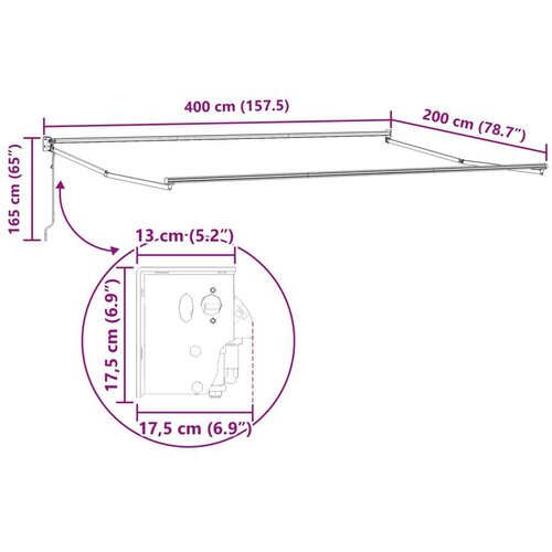  Električni sklopivi okvir tende Antracit 4 x 2 m Aluminij - Antracit 4 x 2 m Električna Slike