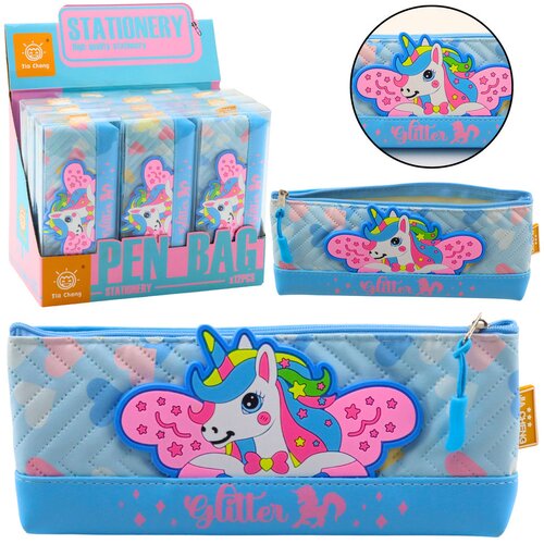 Pencil Case School Kit with Unicorn Blue 20 x 8.5cm Slike