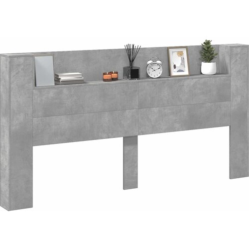  Uzglavlje Betonski sivi 200 x 16,5 x 103,5 cm Konstruirano drvo Slike