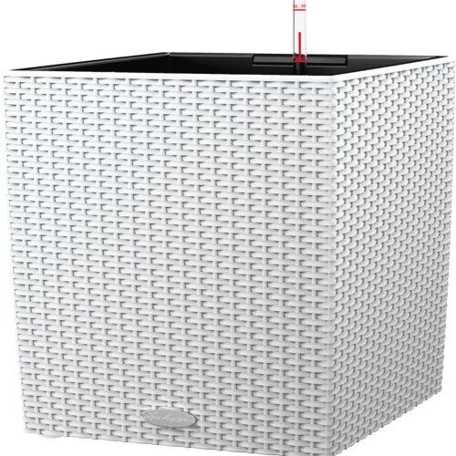 LECHUZA Okrasni lonec CUBE Cottage 40 kompletni set - bela Cene