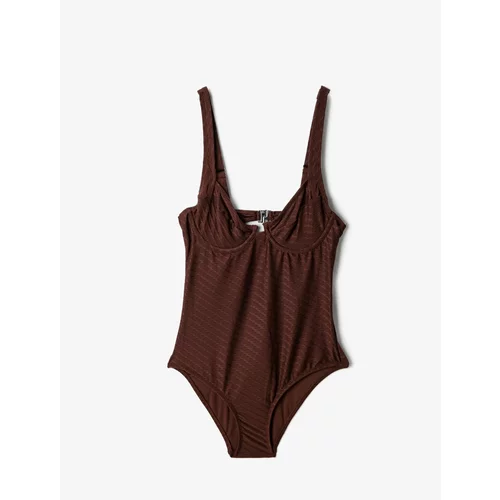 Koton Swimsuit - Brown - Plain