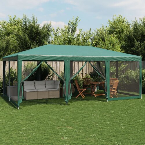 VidaXL &amp;Scaron;ator za zabave s 10 mrežastih bočnih zidova crveni 6x4 m HDPE Slike