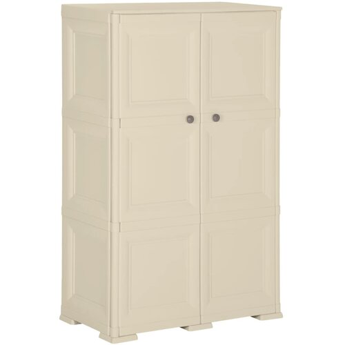 The Living Store Plastična omara 79x43x125 cm lesen dizajn angora bela - Omarica, (21430119) Slike