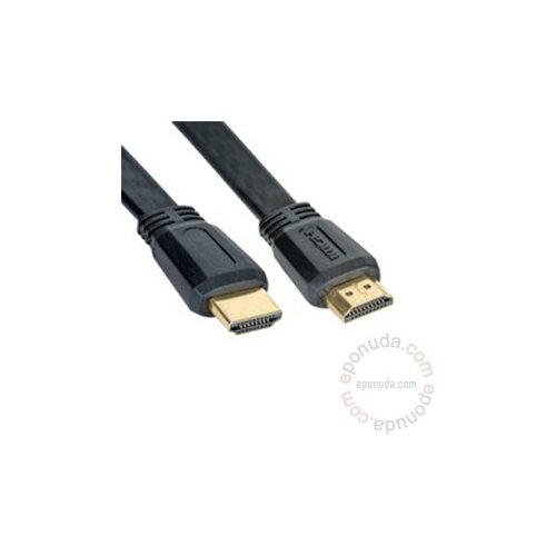 Titan Kabl HDMI TTW-HD1210 1.3V AM-AM 1m, flat black pozlaćeni konektori kabal Slike