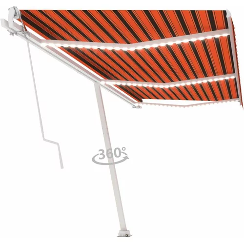  Automatska tenda sa senzorom LED 600 x 300 cm narančasto-smeđa