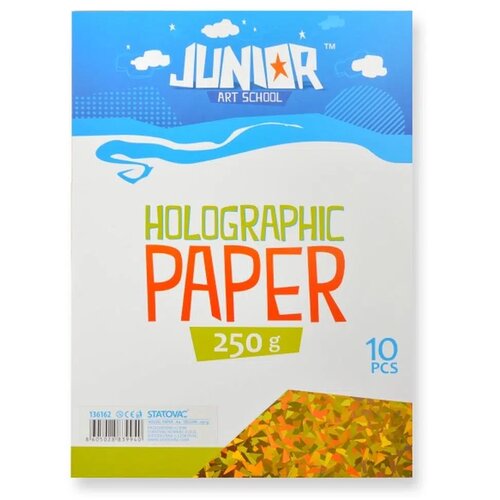 Junior jolly Holographic Paper, papir hologramski, A4, 250g, 10K, odaberite nijansu Žuta Slike