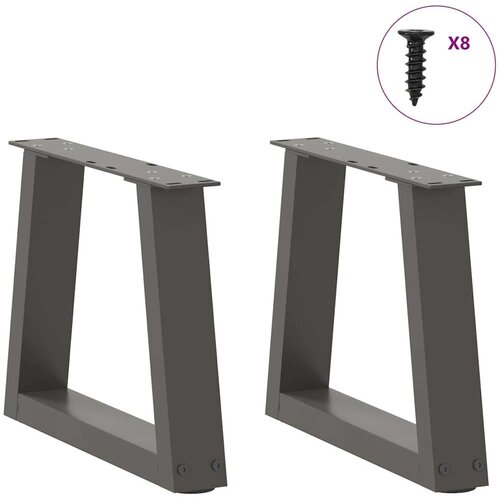  Noge blagovaonskog stola V-oblika 2 kom antracit 30x(30-31 3)cm Slike