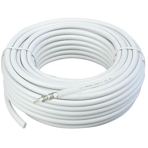 SCHWAIGER Koaksialni kabel (50 m, Zaščita koaksialnega kabla: 135 dB, Bele barve) Cene