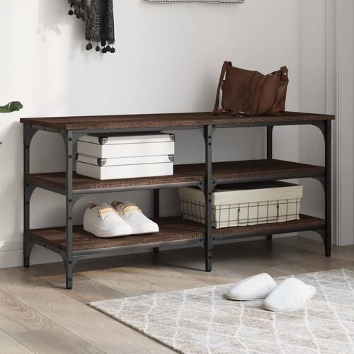 vidaXL Klupa za cipele boja hrasta 100x38 5x49 cm konstruirano drvo Cijene