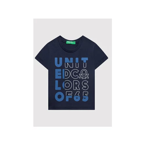 United Colors Of Benetton Majica 3I1XG100G Mornarsko modra Regular Fit