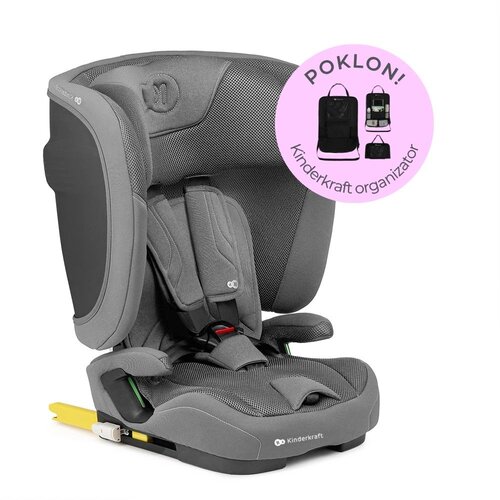 Kinderkraft avtosedež FIX2GO i-Size 9-36 kg (76-150 cm), siv Slike