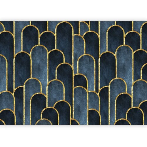  Foto tapeta - Gold and Navy Blue Pattern 150x105 Vodootporna Slike