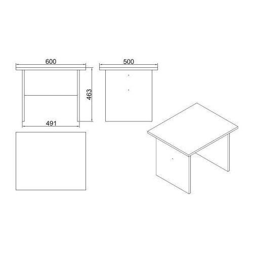  Vo2-Ba WalnutAnthracite Coffee Table Slike