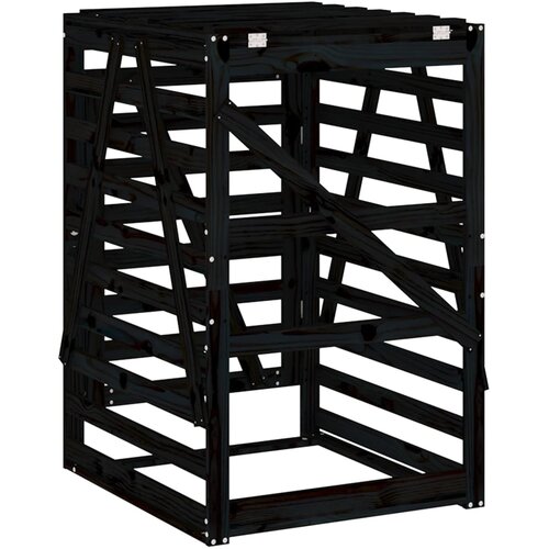  Spremi&amp;scaron;te za kantu za smeće crno 84x90x128,5 cm od borovine Slike