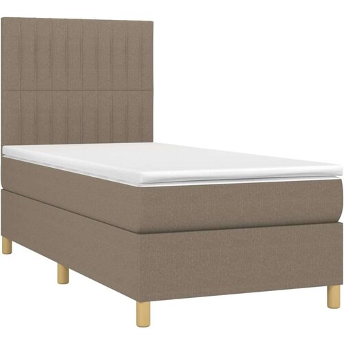  Krevet box spring s madracem LED smeđesivi 80 x 200 cm tkanina Slike