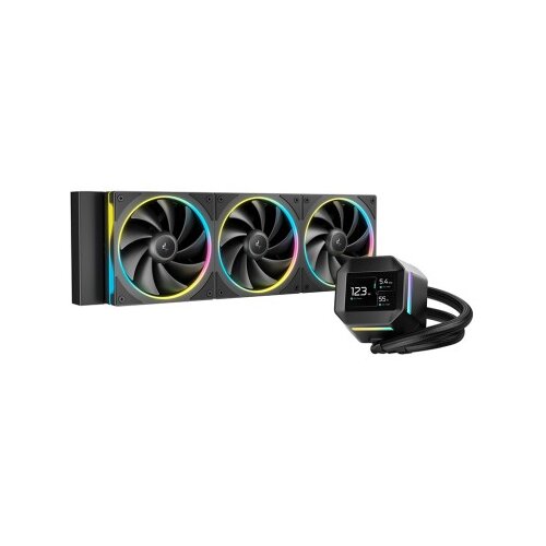DeepCool Komplet za tekočinsko hlajenje AIO Liquid Cooler LM360, 360mm, LCD, ARGB, črn Cene