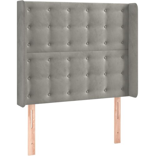 Maison Chic vzglavna omarica - nočna omarica - posteljna omarica z u&amp;scaron;esi svetlo sivo 103x16x118/128 cm žamet, (21708122) Slike