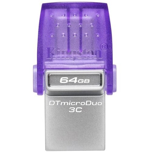 Kingston USB C &amp;amp; USB DISK 64GB DT microDuo3G3, 3.2 Gen1, OTG, plastičen s pokrovčkom DTDUO3CG3/64GB Slike
