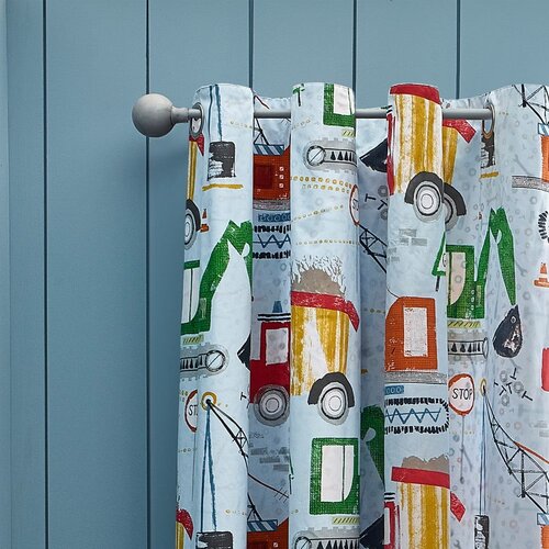 Catherine Lansfield Modre otro&amp;scaron;ke zavese v kompletu 2 ks 168x183 cm Digger Dreams &amp;ndash; Slike