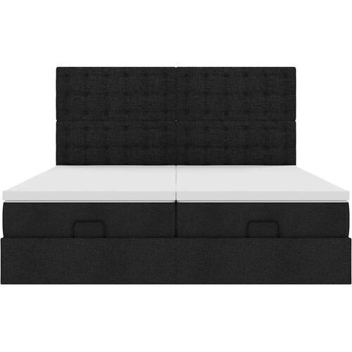 VidaXL Okvir kreveta s madracima crni 160x200cm od tkanine Slike