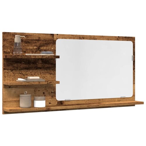 vidaXL Kopalniška omarica z ogledalom starinski les 90x11x45 cm les Cene