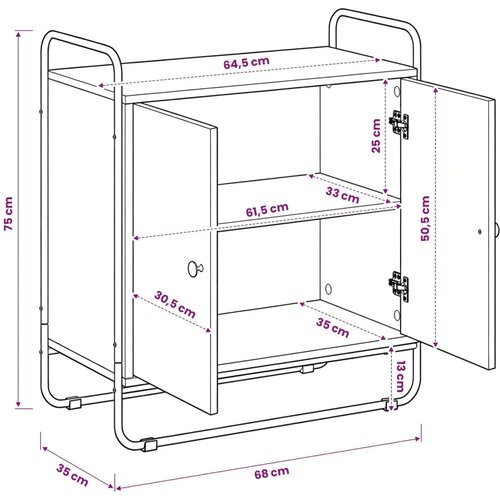  Komoda Staro drvo 68 x 35 x 75 cm Prerađeno drvo - Staro drvo 68 x 35 x 75 cm Cijene
