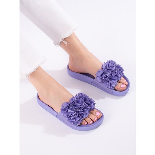 SHELOVET Purple flip-flops on the platform Slike