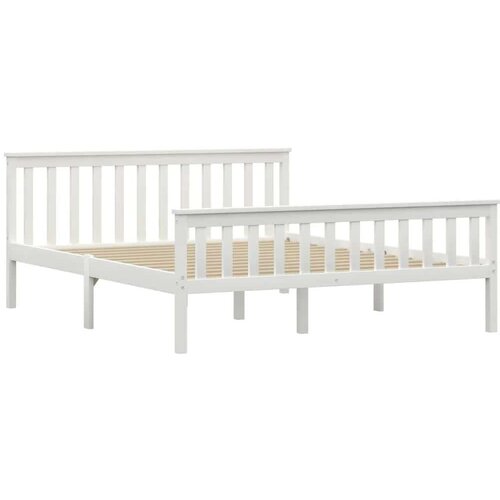  Posteljni okvir bel iz trdne borovine 160x200 cm Slike